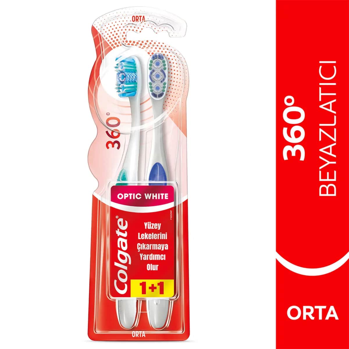 Colgate فرشاة أسنان كولجيت 360 أوبتيكال وايت متوسطة الحجم