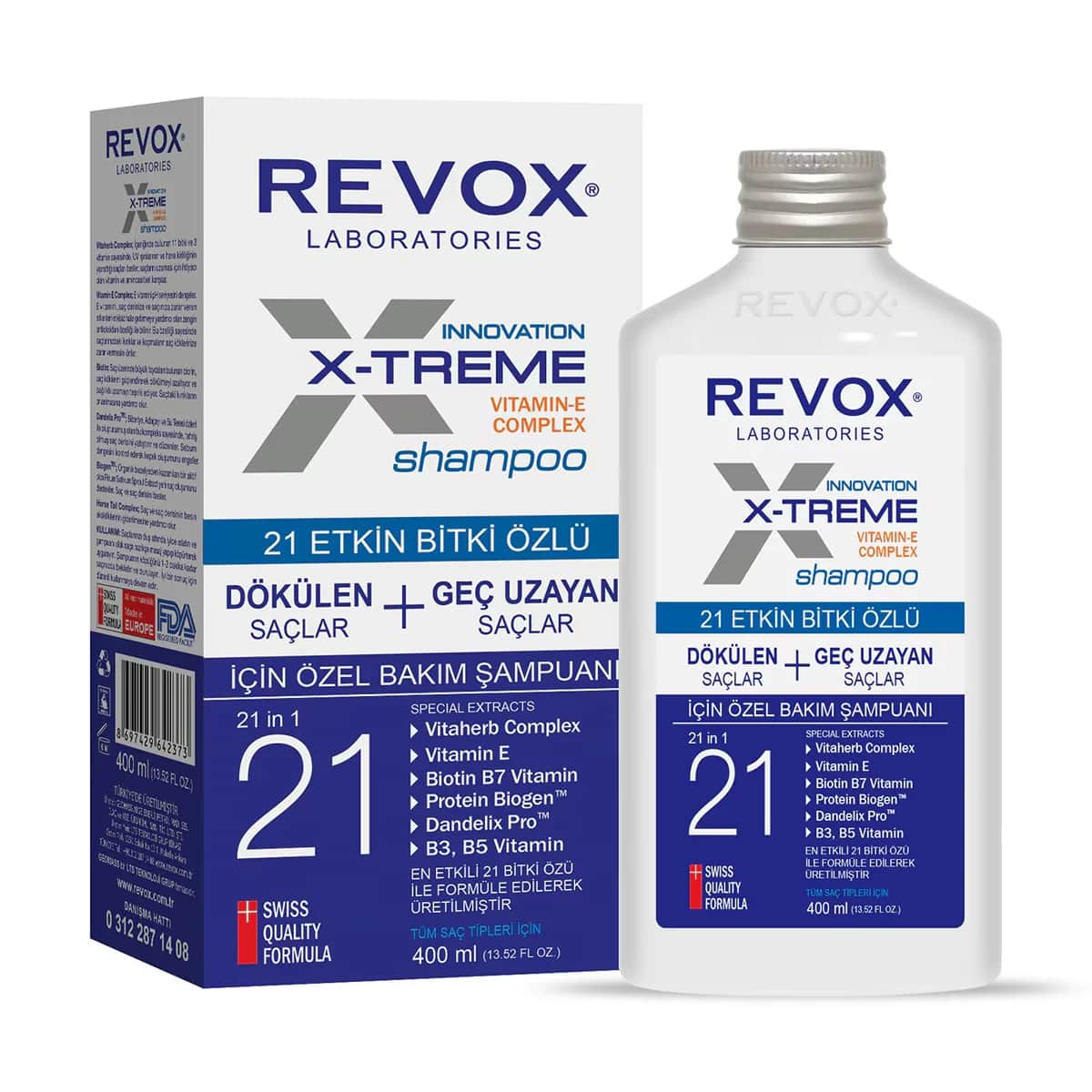Revox شامبو ريفوكس إكستريم 21 بخلاصة النباتات النشطة لعلاج تساقط الشعر 400 مل