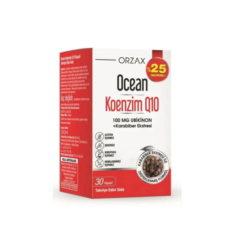 Orzax كبسولات أورزاكس أوشن كوإنزيم كيو10، 30 كبسولة