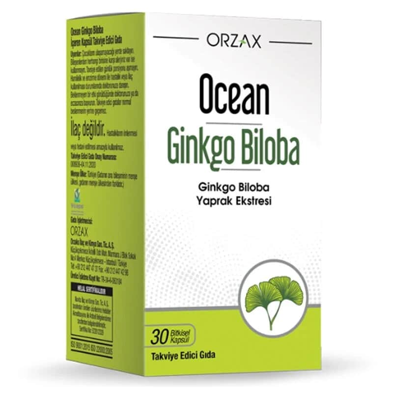 Orzax أورزاكس أوشن جينكو بيلوبا، غذاء مكمل غذائي، 30 كبسولة عشبية