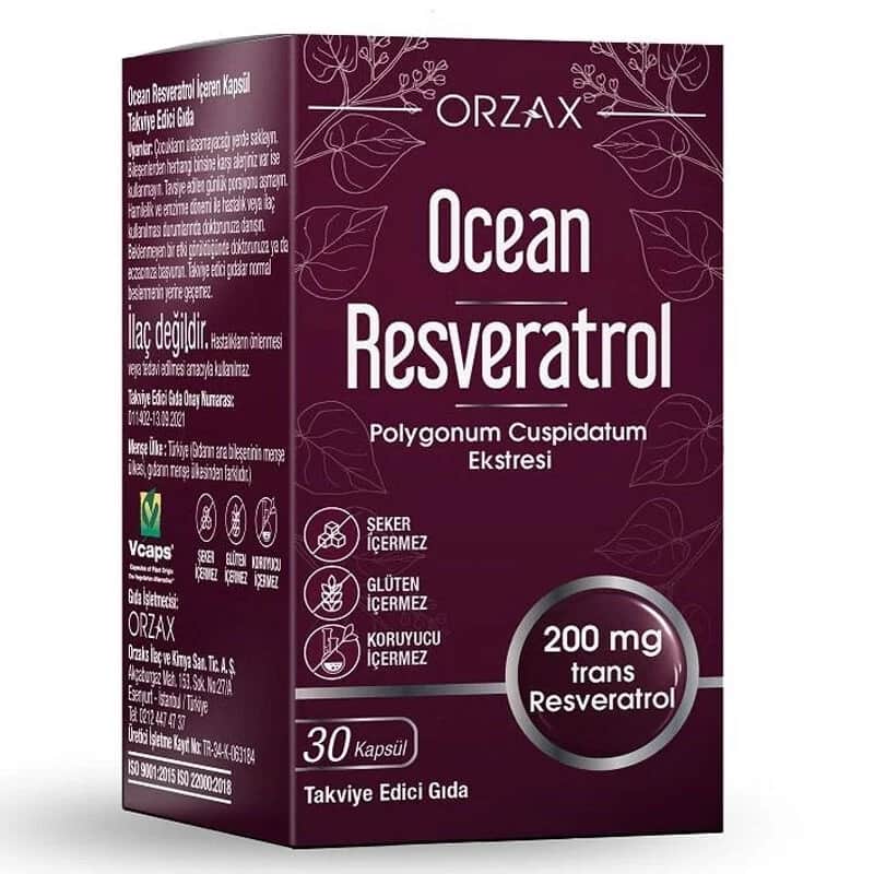 Orzax مكمل غذائي أورزاكس أوشن ريسفيراترول 30 كبسولة