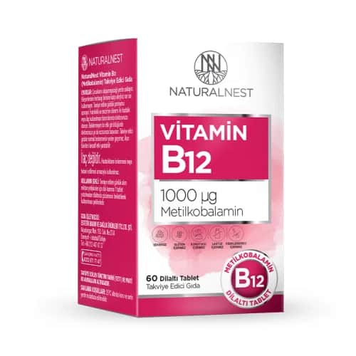 Naturalnest فيتامين ب12 1000 ميكروغرام من ناتشورال نيست، 60 قرصًا تحت اللسان