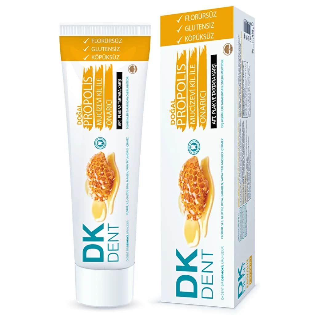DK Dent معجون أسنان طبيعي من دي كيه دنت، بروبوليس، ٧٥ مل عناية باللثة خالية من الفلورايد