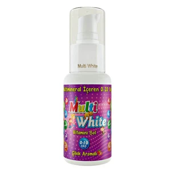 Multi White معجون أسنان متعدد الألوان بنكهة الفراولة للأطفال 50 مل
