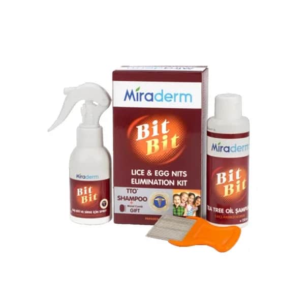 Miraderm شامبو ميراديرم بزيت شجرة الشاي 150 مل + بخاخ مضاد للقمل والصئبان 100 مل