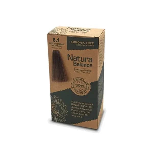 Natura Balance صبغة شعر كريمية من ناتورا بالانس، أشقر غامق 6.1، قطعة واحدة