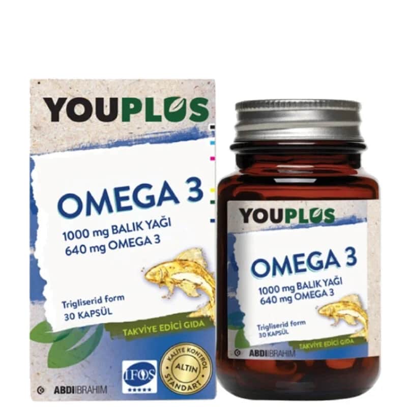 YouPlus يو بلس دايلي 1000 ملغ أوميجا 3 30 كبسولة