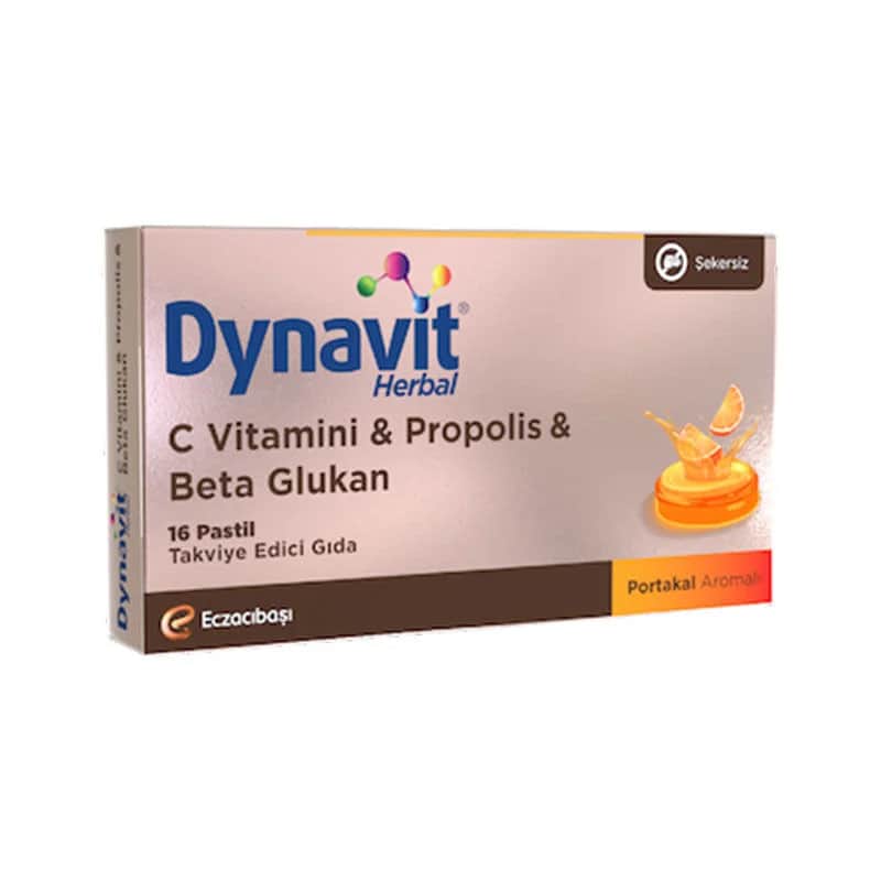 Dynavit Herbal Vitamin C - Pastilles Containing Propolis And Beta Glucan 16 pcs
