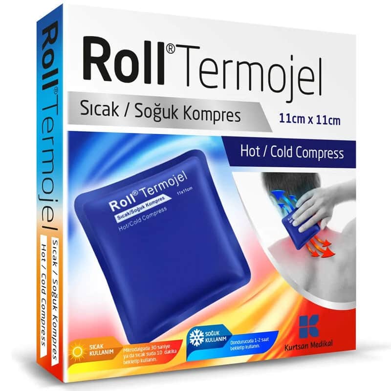 Roll لفافة من كمادات الجل الحراري الساخن والبارد 11 سم × 11 سم