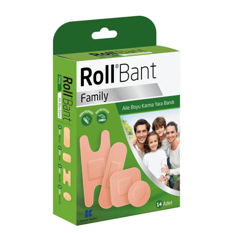 Roll ضمادات رولبانت متنوعة بحجم عائلي، 14 قطعة