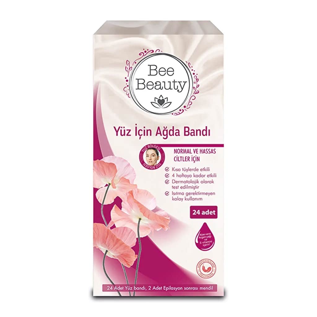 Bee Beauty شريط شمع الوجه من بي بيوتي، 24 قطعة