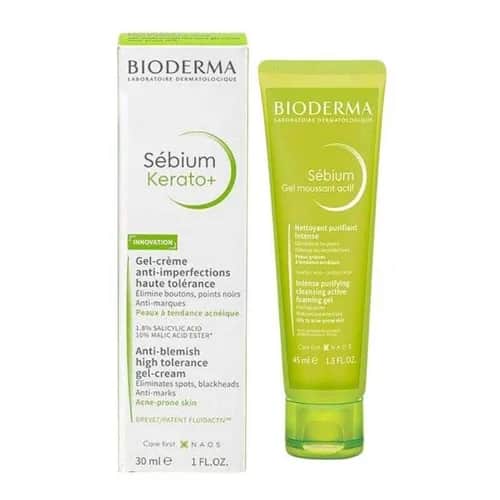 Bioderma مجموعة بيوديرما سيبيوم جل كريم وجل رغوي 75 مل هدية