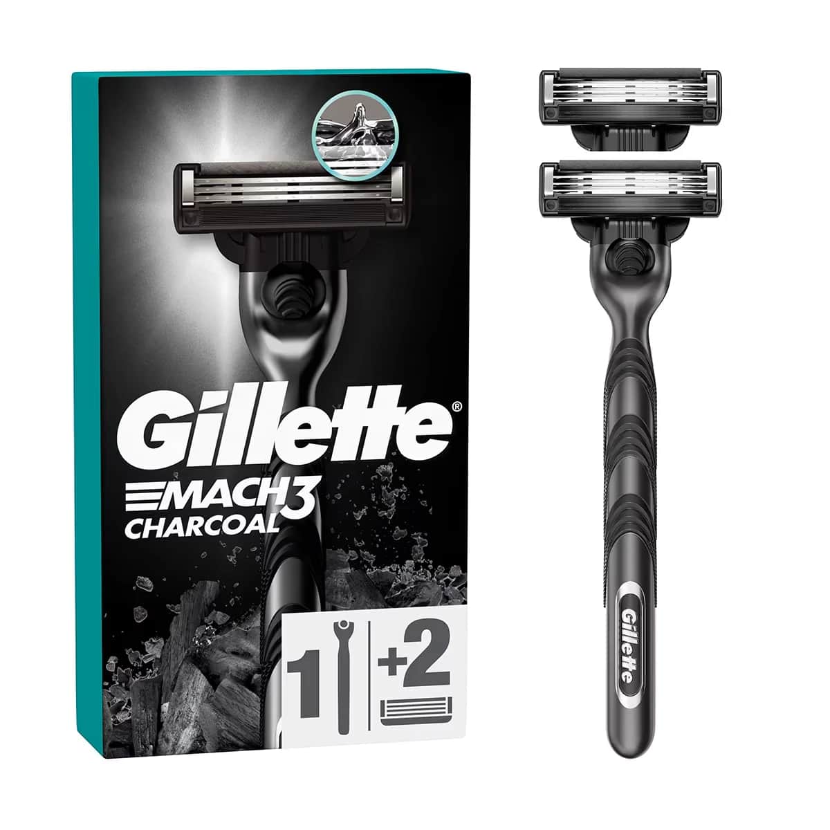 Gillette ماكينة حلاقة جيليت ماك 3 بالفحم قابلة لإعادة التعبئة