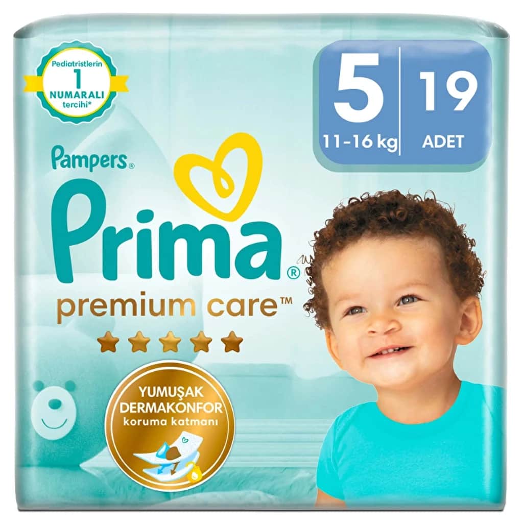 Prima حفاضات بريما بريميوم كير مقاس 5، 19 قطعة
