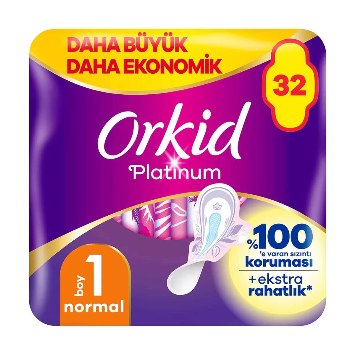Orkid فوط أوركيد بلاتينيوم الصحية العادية (المقاس 1) 32 قطعة