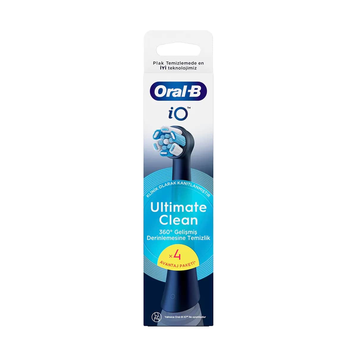 Oral-B رأس فرشاة أسنان أورال-بي آي أو ألتيميت كلين بلاك، 4 قطع