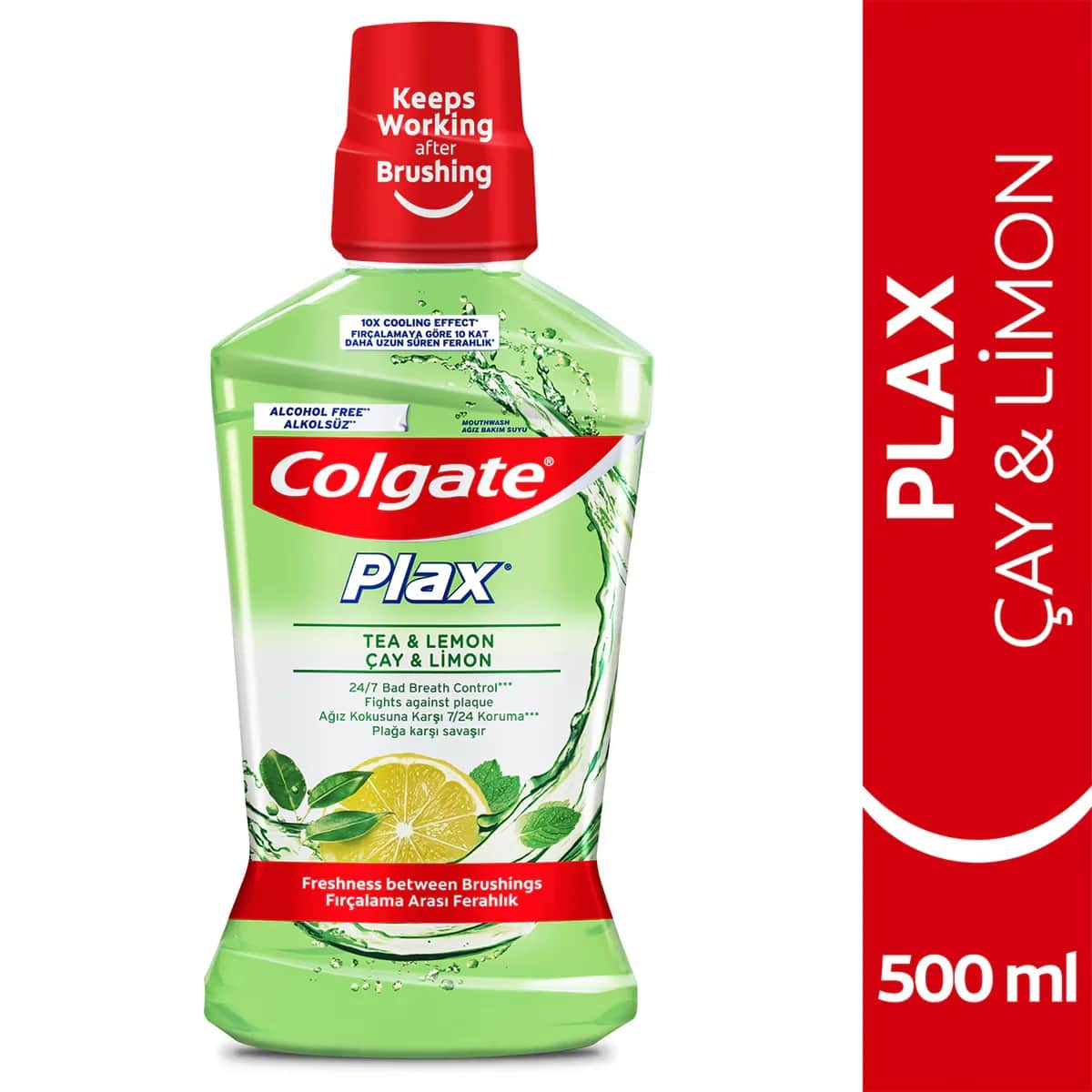 Colgate غسول الفم كولجيت بلاكس بالشاي والليمون الخالي من الكحول 500 مل