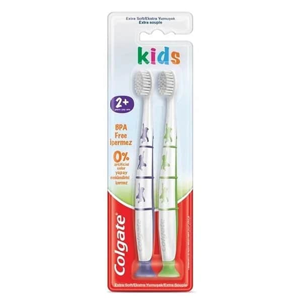 Colgate فرشاة أسنان كولجيت فائقة النعومة للأطفال بعمر سنتين 1+1