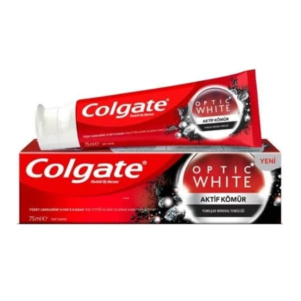 Colgate معجون أسنان كولجيت أوبتيك وايت لتبييض الأسنان بالفحم النشط 50 مل