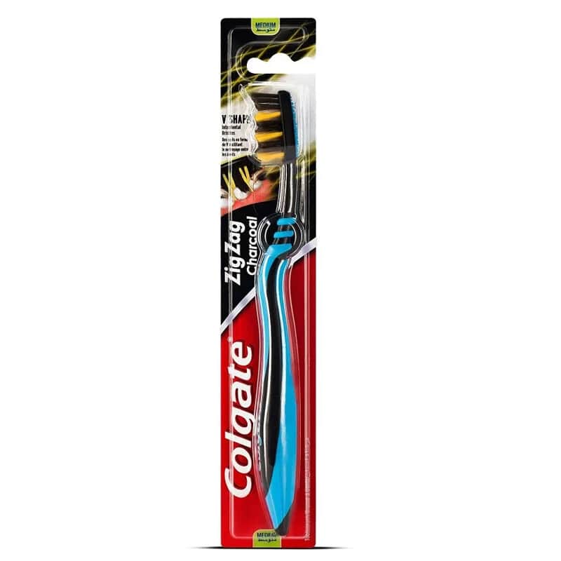 Colgate فرشاة أسنان كولجيت زجزاج متوسطة الحجم بالفحم