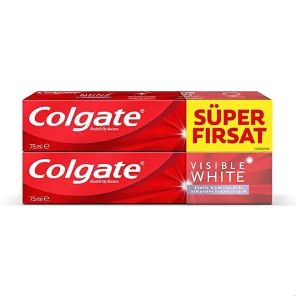Colgate معجون أسنان كولجيت فيزيبل وايت 75 مل × 2 عناية بالنفس المنعش