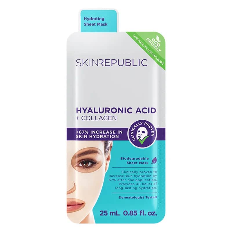 Skin Republic قناع الوجه بحمض الهيالورونيك والكولاجين من سكين ريبابليك، 25 مل