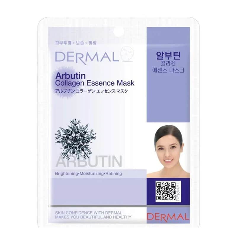 Dermal قناع أربوتين الكولاجين لتبييض البشرة وترطيبها وتنقيتها، 23 غرام