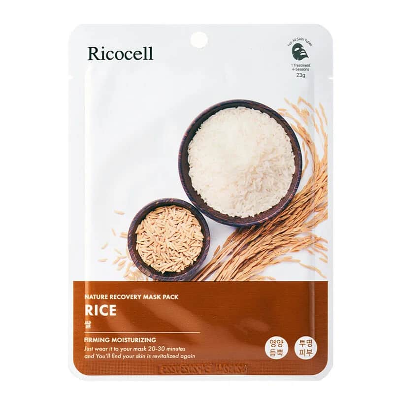 Ricocell قناع ريكوسيل الطبيعي لاستعادة البشرة بنكهة الأرز 23 جم