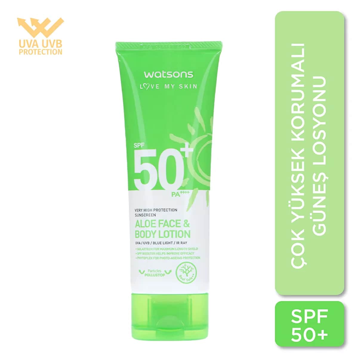 Watsons لوشن الجسم واتسونز عالي الحماية بعامل حماية من الشمس 50+، 100 مل أخضر