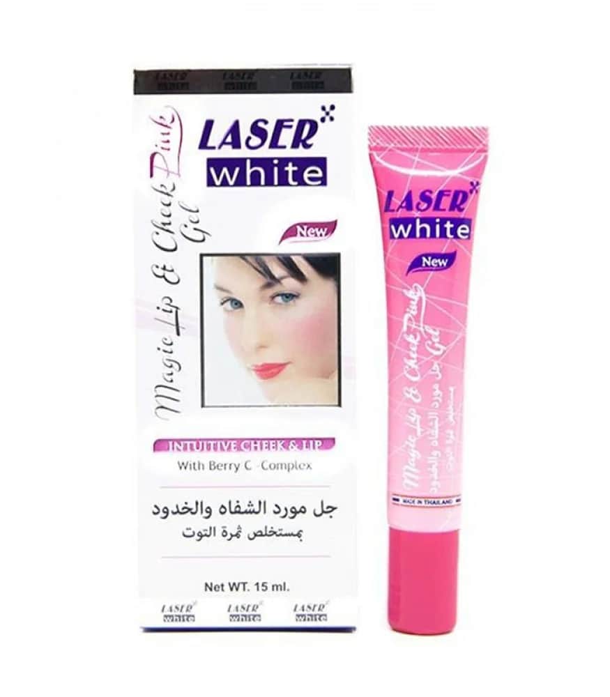 جل خدود وشفاه وردي سحري من ليزر 15 مل مع مستخلص التوت Laser