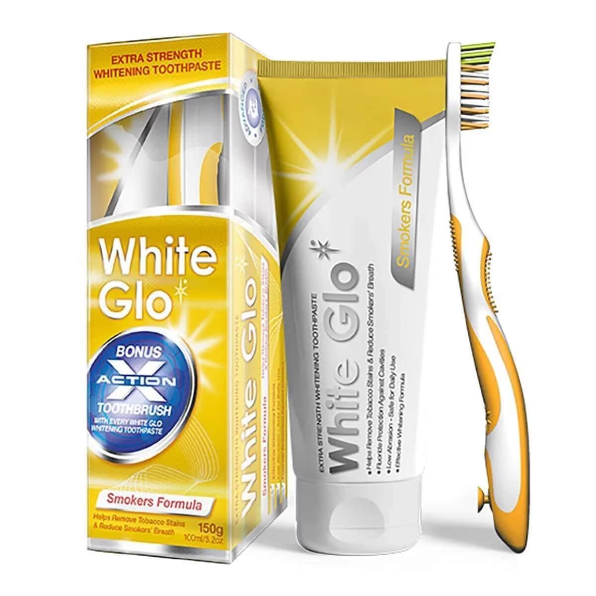White Glo معجون أسنان وايت جلو لتبييض بقع السجائر 150 مل
