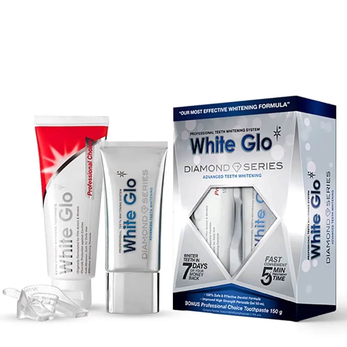 White Glo مجموعة تبييض الأسنان وايت جلو