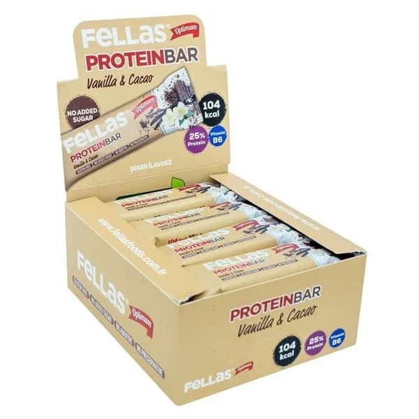 Fellas فيلاس بروتين بار الفانيليا والكاكاو 32 غرام × 12 قطعة
