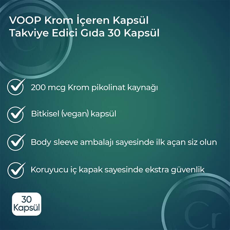 مكمل غذائي كروميوم 30 كبسولة من فوب Voop