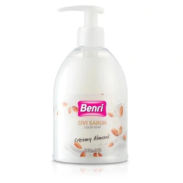 Benri صابون سائل كريمي باللوز من بينري ٤٧٥ مل منظف لطيف لليدين