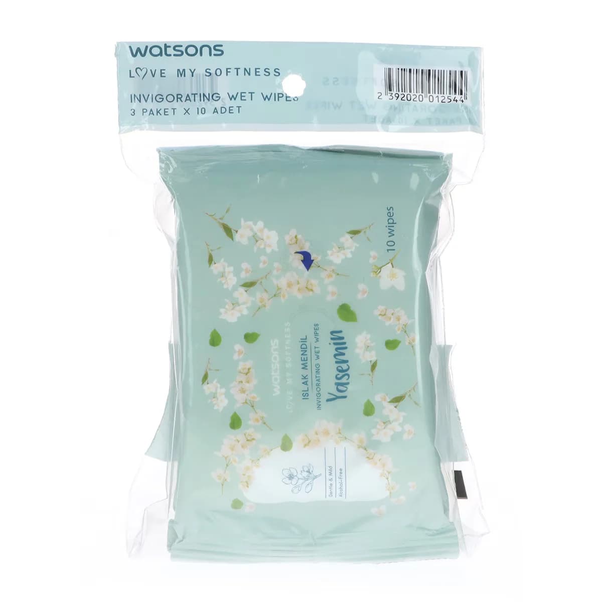 Watsons مناديل مبللة واتسونز برائحة الياسمين، 3 × 10 قطع