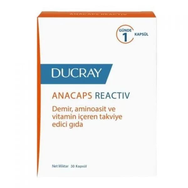 Ducray مكمل غذائي دوكراي أناكابس رياكتيف، 30 كبسولة