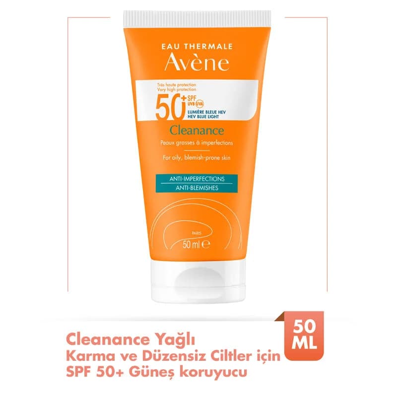 Eau Thermale Avene واقي الشمس أفين سولير كلينانس بعامل حماية 50+ للبشرة الدهنية 50 مل