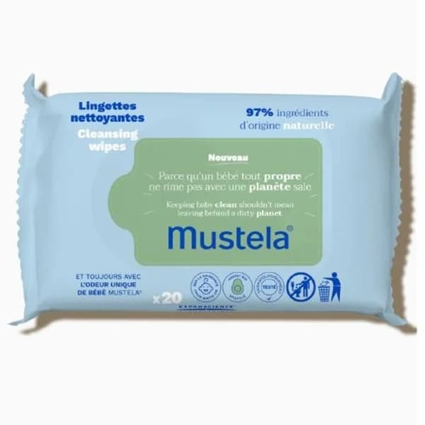 Mustela مناديل موستيلا المنظفة 20 قطعة