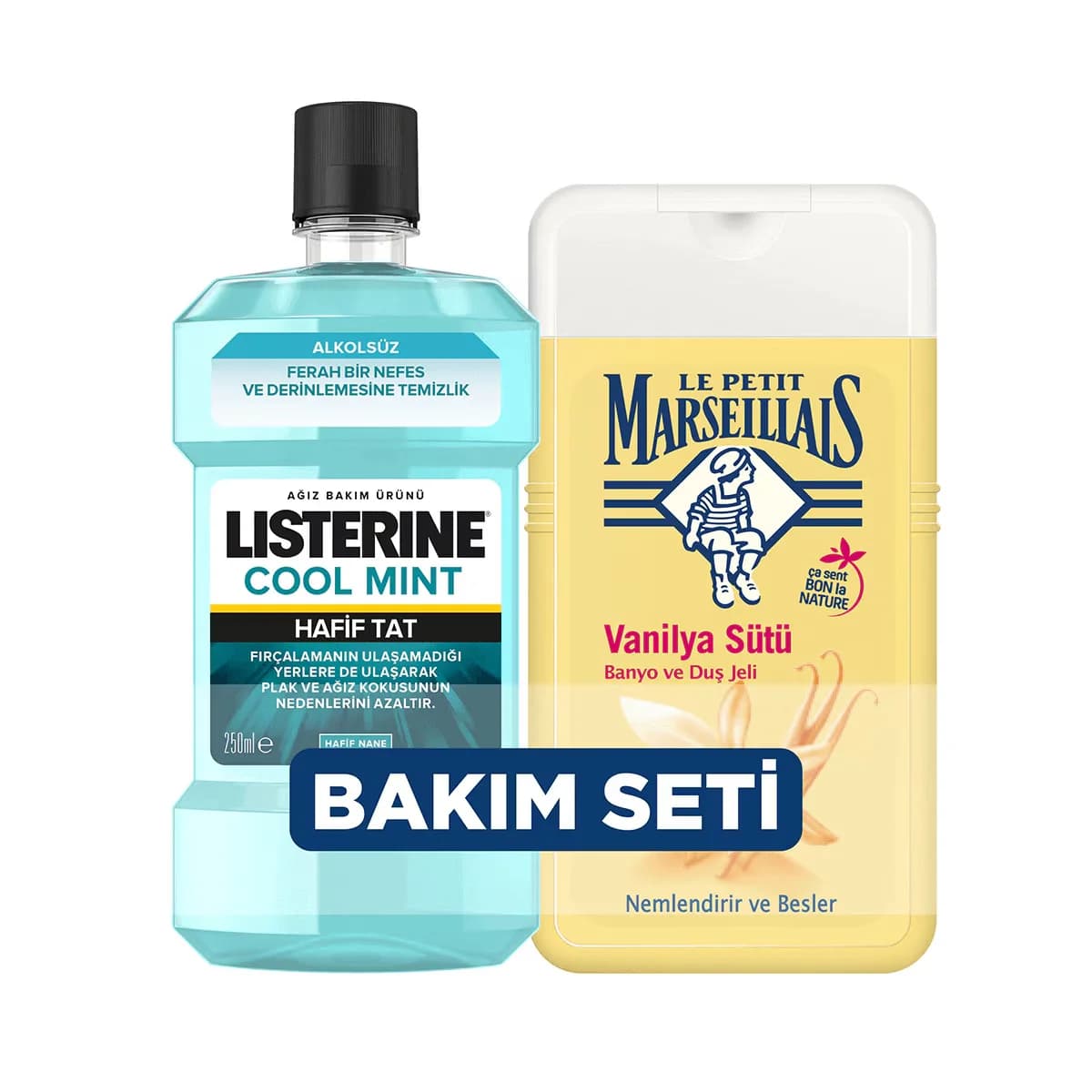 Listerine منتج ليسترين للعناية بالفم بنكهة النعناع المنعش 250 مل + جل الاستحمام لو بوتي مارسيليا 250 مل