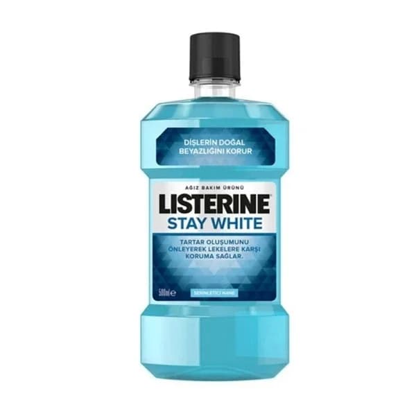 Listerine ليسترين ستاي وايت للعناية بالفم بنكهة النعناع المنعش 500 مل
