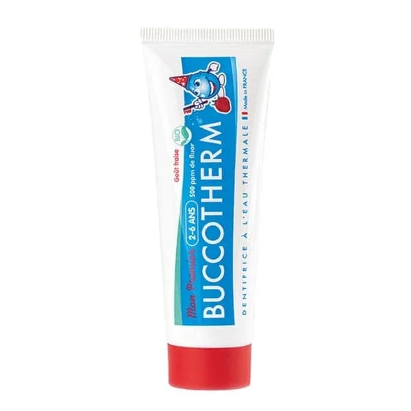 Bucco Therm معجون أسنان بوكوثيرم ماي فيرست بنكهة الفراولة للأطفال من عمر سنتين إلى ست سنوات فما فوق، ٥٠ مل