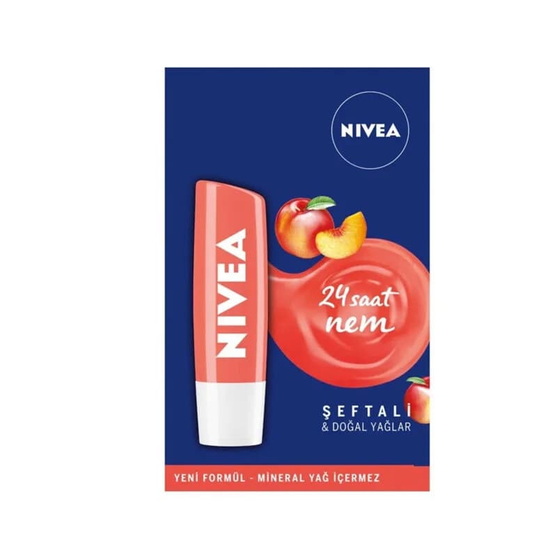 NIVEA كريم العناية بالشفاه برائحة الخوخ من نيفيا 4.8 جم