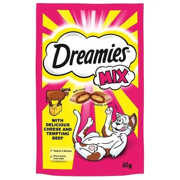 Dreamies دريميز مزيج لحم البقر والجبن للقطط 60 جرام
