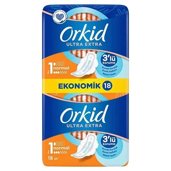 Orkid فوط أوركيد الصحية إيكو ألترا إكسترا العادية عبوة من 18 قطعة