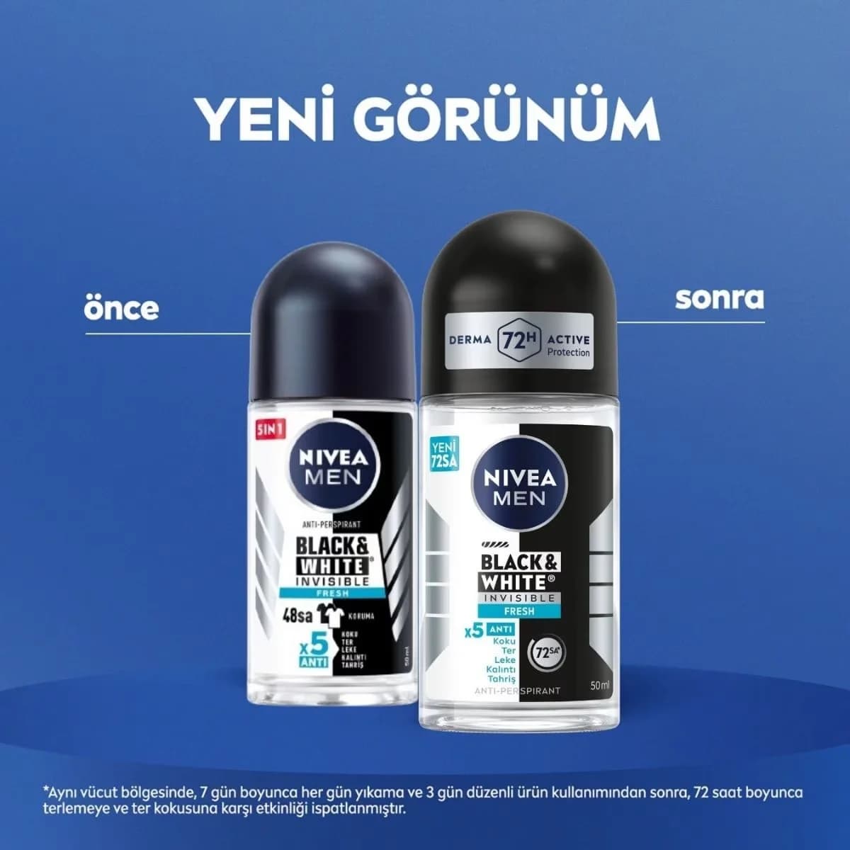 NIVEA نيفيا للرجال إنفيزيبل بلاك-وايت فريش رول أون 50 مل