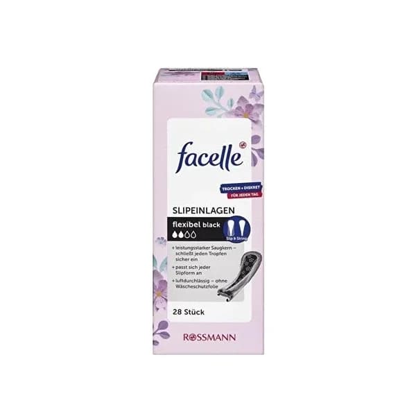 Facelle فوط صحية يومية من فاسيل، خيط أسود، 28 قطعة