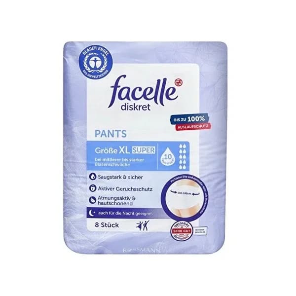 سراويل فاسيلي الممتصة مقاس XL عبوة 8 Facelle