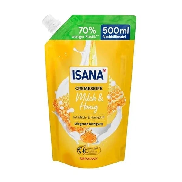 Isana Liquid Soap Honey and Milk Refill 500 ml