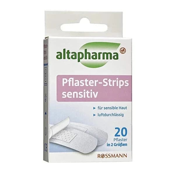 Altapharma ضمادة ألتا فارما للبشرة الحساسة، 20 قطعة بمقاسين مختلفين